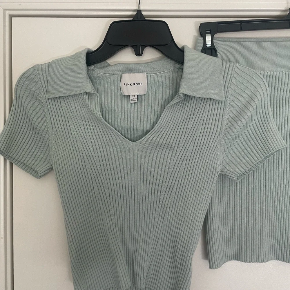 Pink Rose Women’s Green Top and Skirt Co-Ord Set